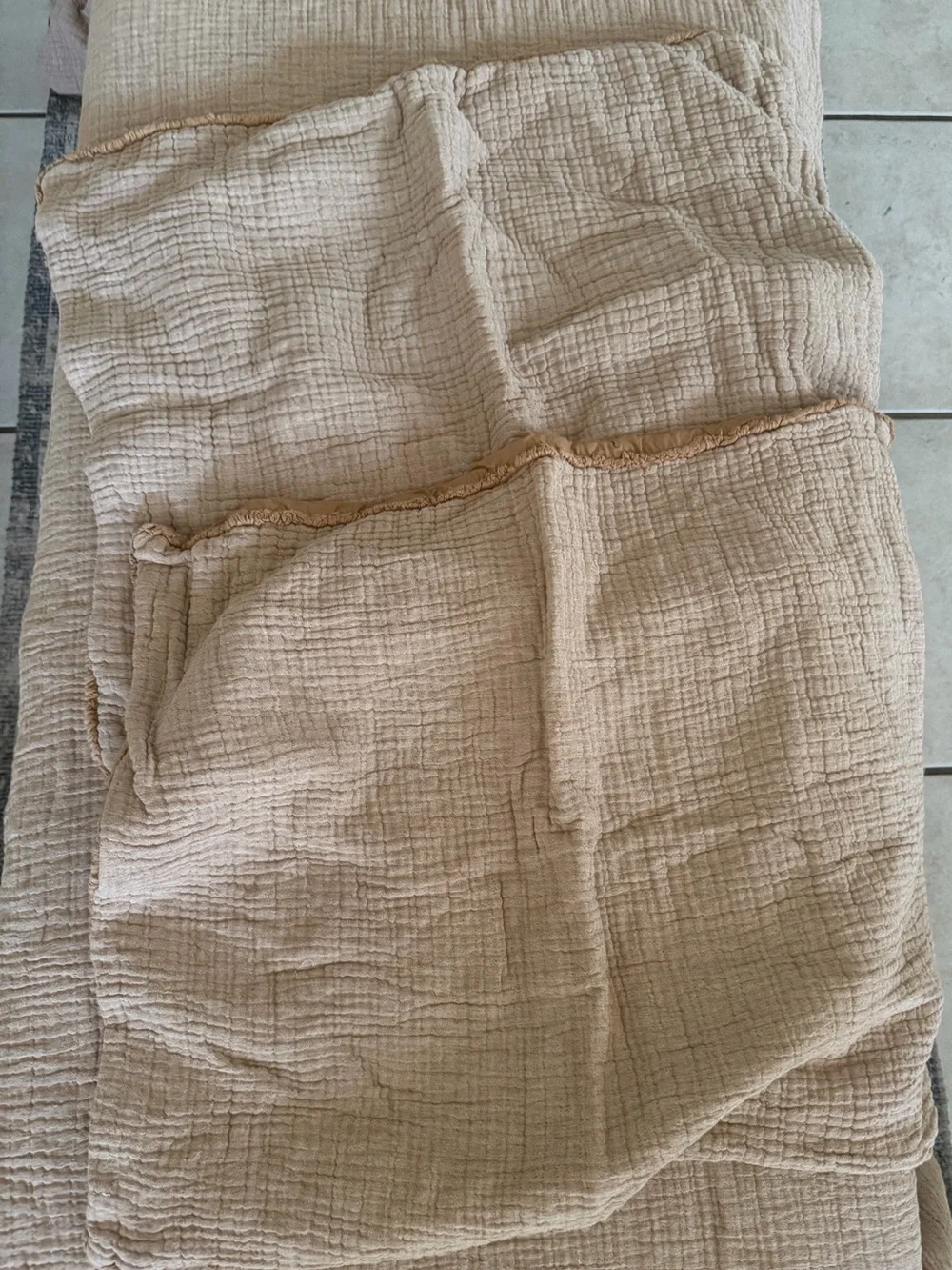 Casaluna Textured Chambray Cotton Duvet Cover 3pc Set Warm Brown Full Queen